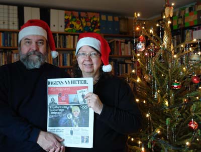 julgran och Vicki och Björn