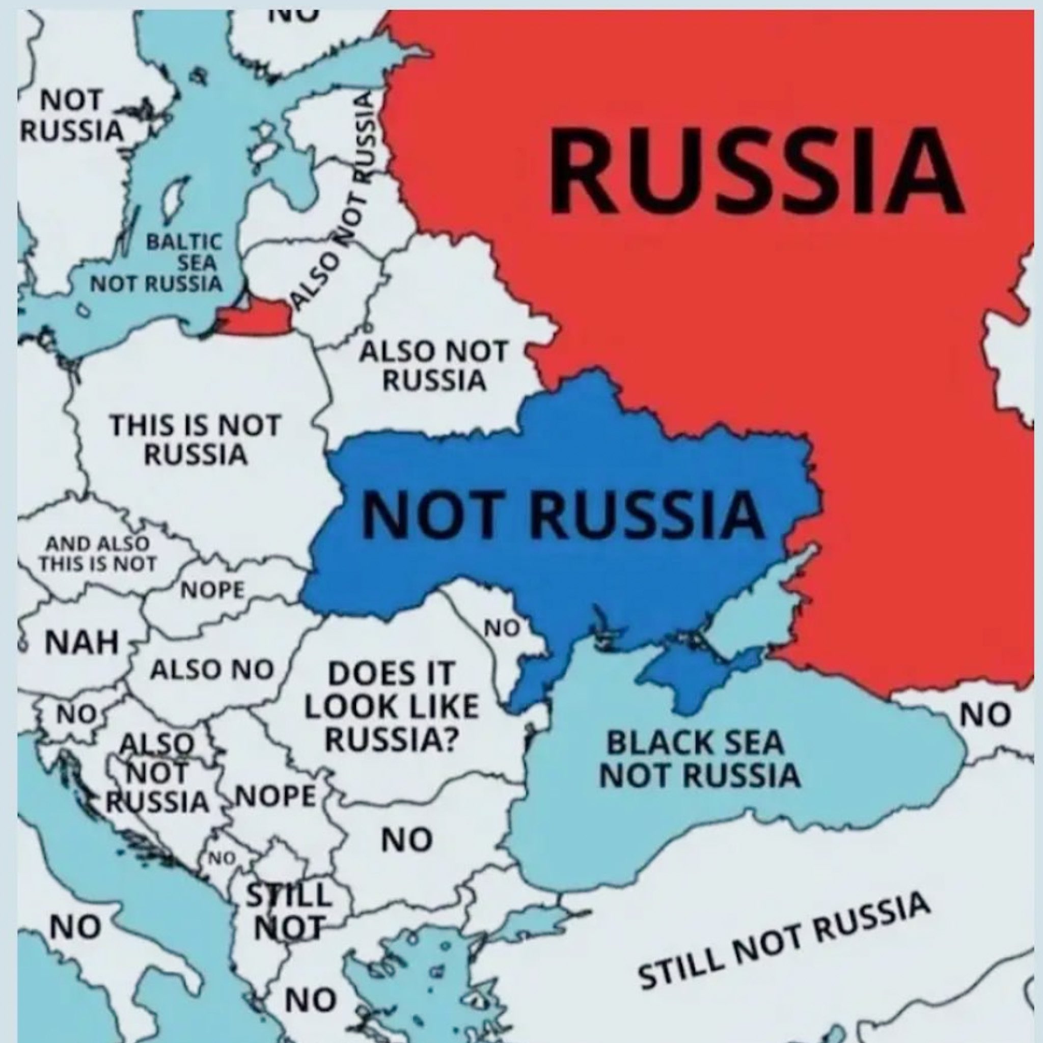 karta som förklarar skillnaden mellan Ryssland och alla länder som inte är Ryssland