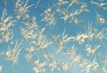 frostblommor på fönster